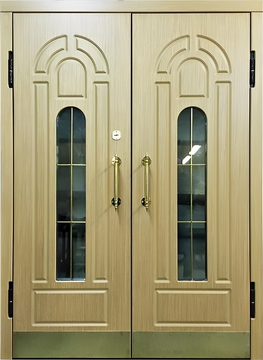 Двустворчатая утепленная дверь термо с отделкой МДФ Двустворчатая утепленная дверь термо с отделкой МДФ