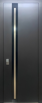 Дверь с шумоизоляцией цвет графит, ручка скоба из нержавейки Дверь с шумоизоляцией цвет графит, ручка скоба из нержавейки