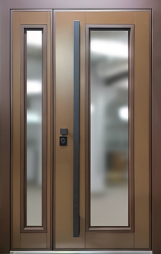 Полуторная термодверь МДФ шпон с бугельной ручкой Полуторная термодверь МДФ шпон с бугельной ручкой