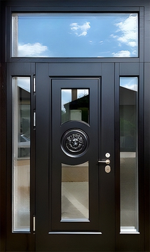 Парадная дверь МДФ с остекленными вставками Парадная дверь МДФ с остекленными вставками