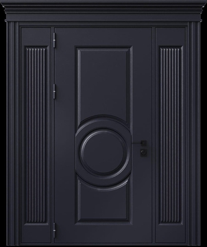 Входная термодверь с металлофиленкой, вставками по бокам, карнизом и порошковым напылением RAL 7016 (тип №1) Входная термодверь с металлофиленкой, вставками по бокам, карнизом и порошковым напылением RAL 7016 (тип №1)