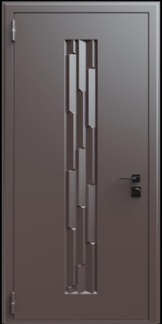 Входная термодверь с металлофиленкой и порошковым окрашиванием RAL 8019 (тип №8) Входная термодверь с металлофиленкой и порошковым окрашиванием RAL 8019 (тип №8)