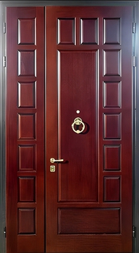 Полуторная глухая входная дверь МДФ с кнокером Полуторная глухая входная дверь МДФ с кнокером