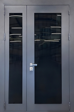 Полуторная порошковая дверь с большим остеклением Полуторная порошковая дверь с большим остеклением