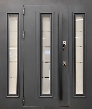 Входная группа с бугельной ручкой и стеклом Входная группа с бугельной ручкой и стеклом